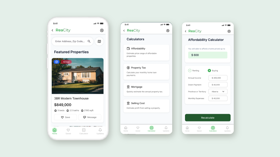 Reacity user interface details