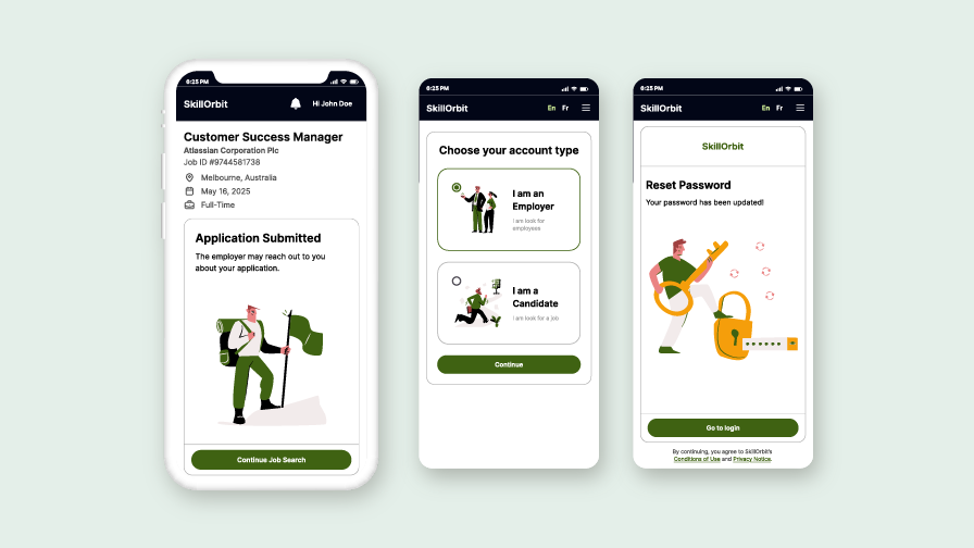Mobile app design and responsive interface
