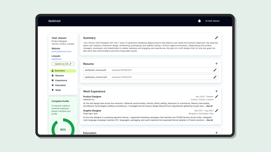 SkillOrbit Job Board Website