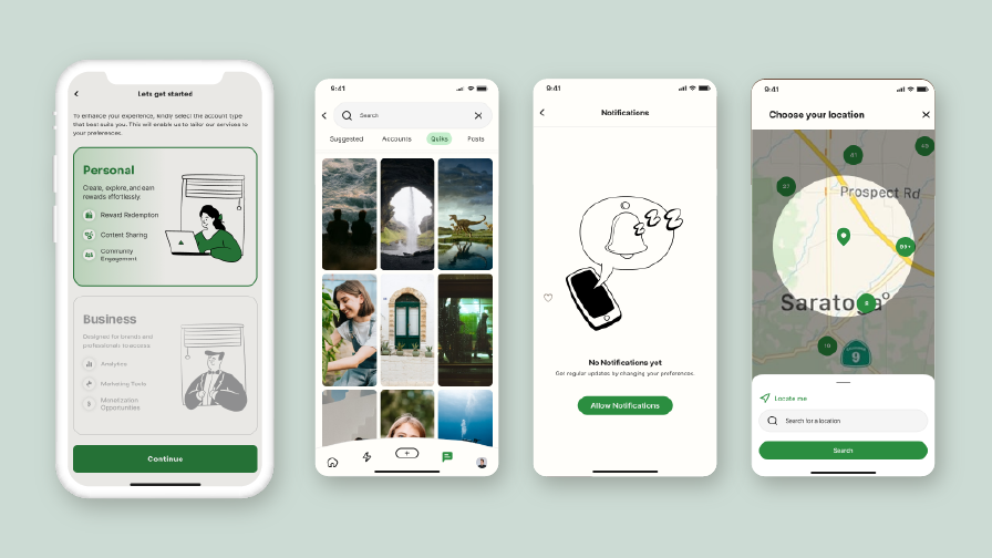User experience highlights and interaction flows